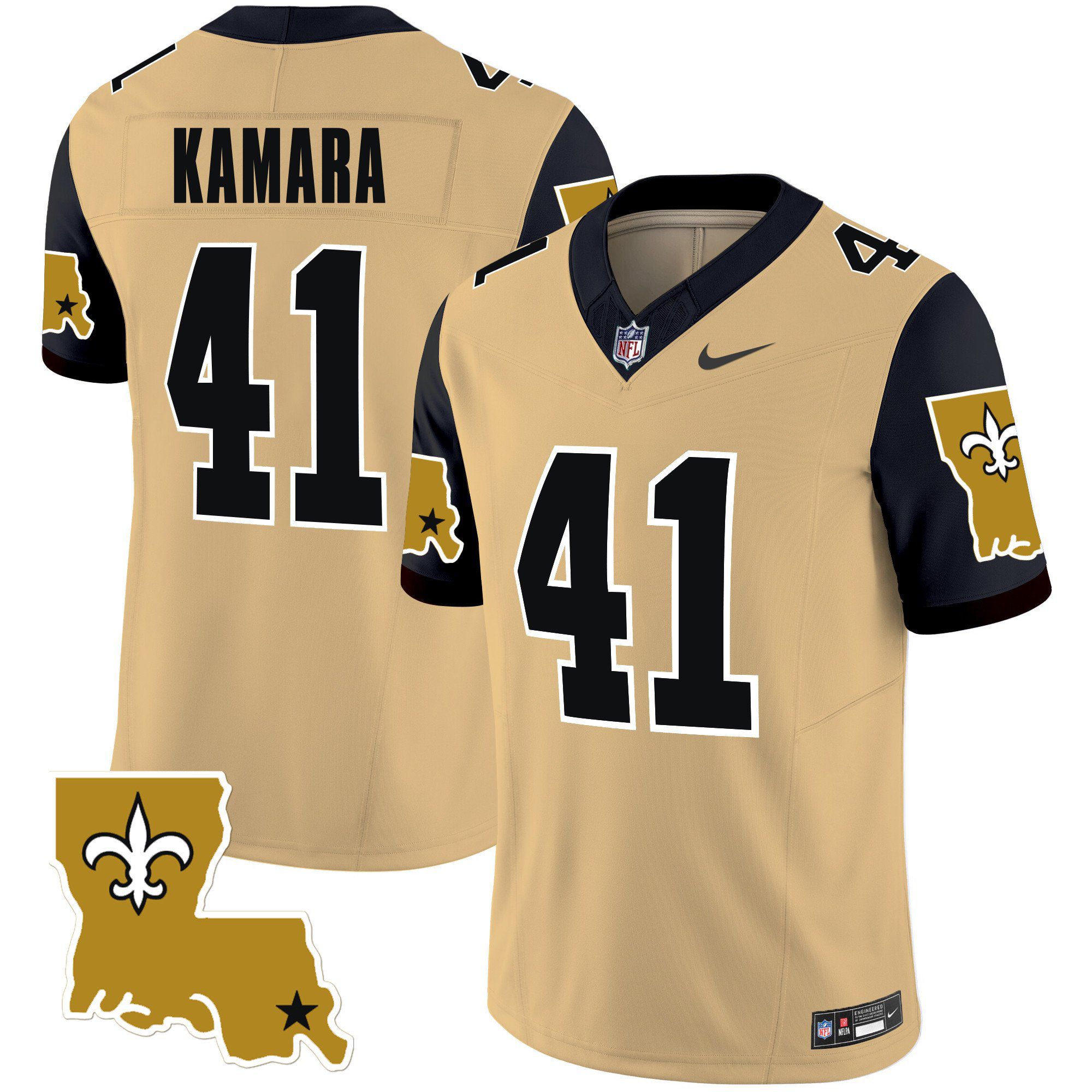 Men New Orleans Saints #41 Kamara Yellow 2024 Nike 1987 Legacy Vapor Limited NFL Jersey